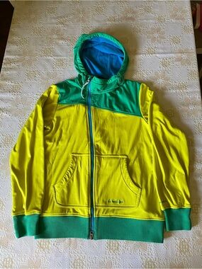 The North Face Yellow & Green Kids Hooded Zip Jacket